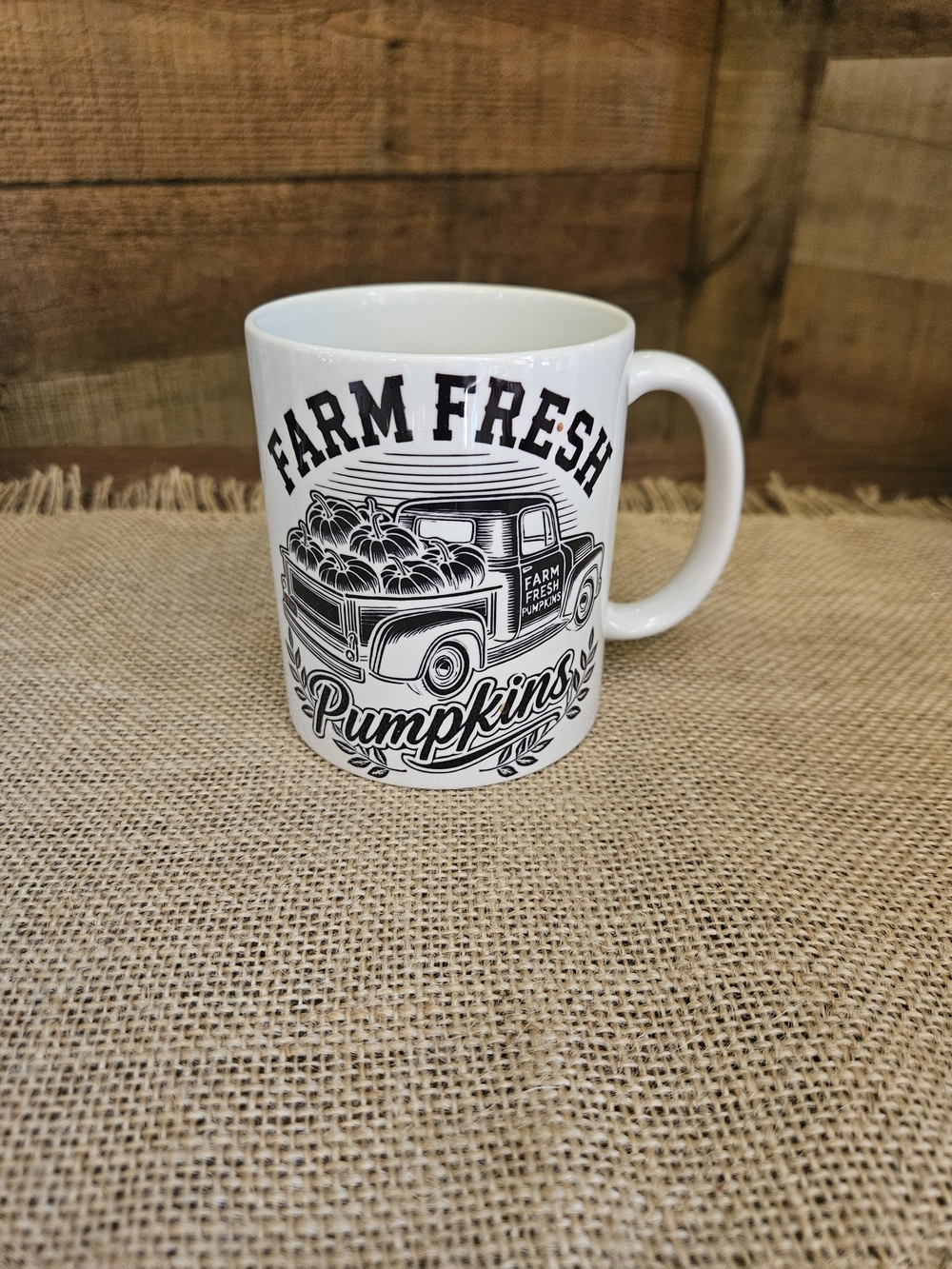 Farm Fresh Pumpkins White Ceramic Mug